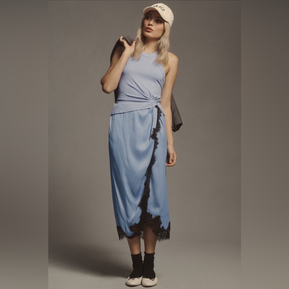 The Keeley Twofer Slip Lace Midi Dress